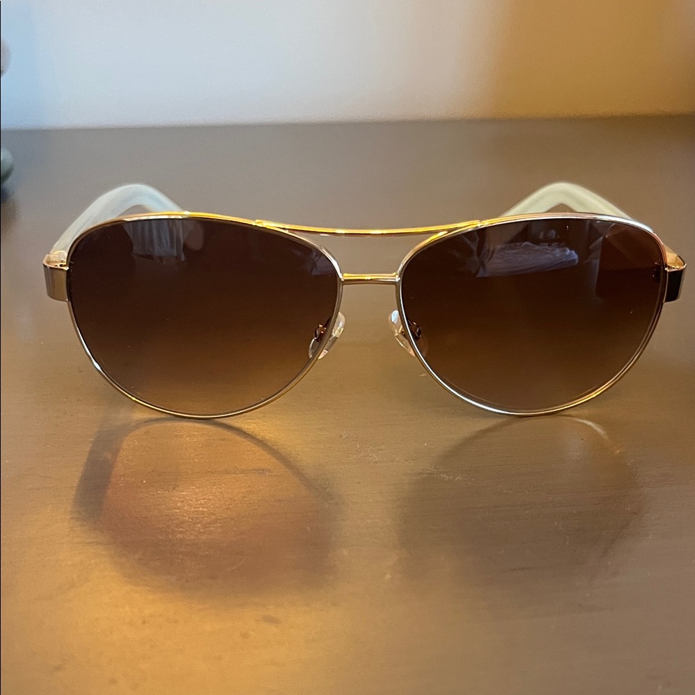 Kate Spade New York “Hello Sunshine” Gold Aviator Sunglasses